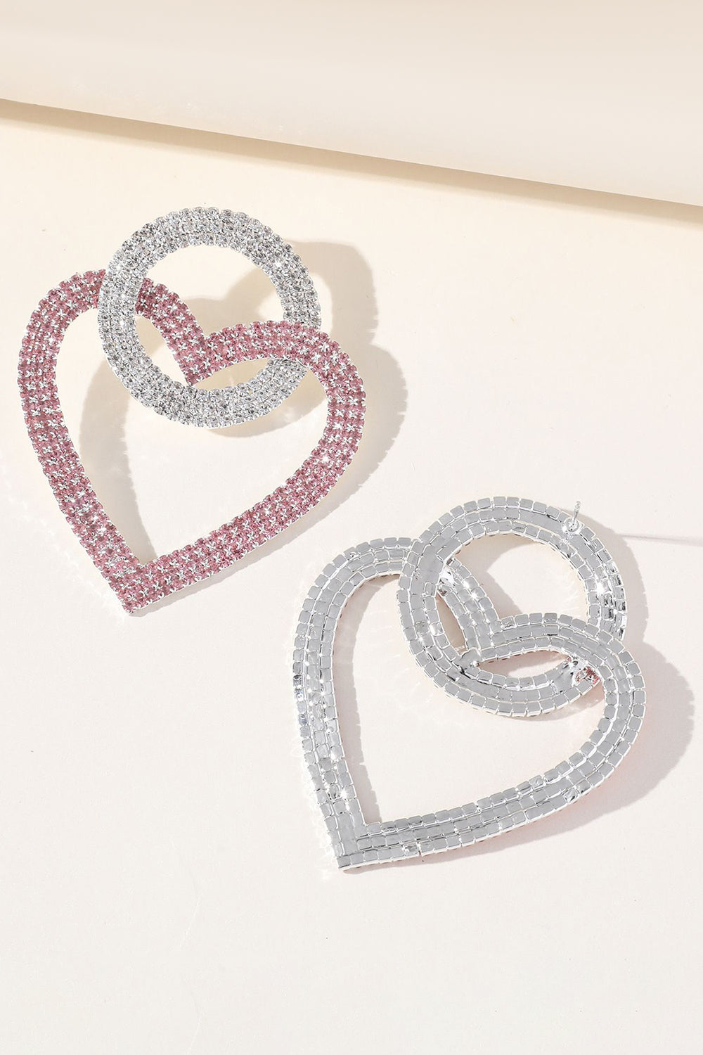 Sparkly Rhinestones Heart Earrings