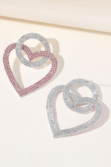 Sparkly Rhinestones Heart Earrings
