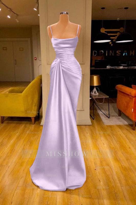 Cabernet Spaghetti Strap Sleeveless Pleated Formal Dress Mermaid With Ruffles