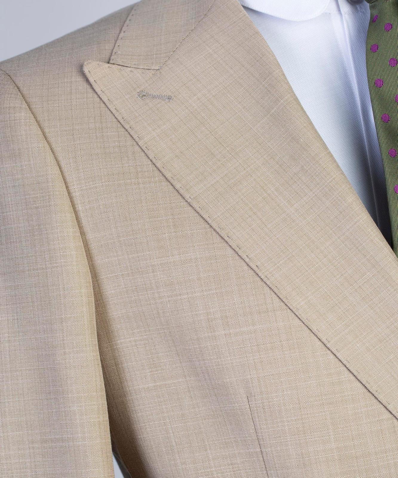 Champagne Double Breasted Peak Lapel Stylish Prom Men’s Suits