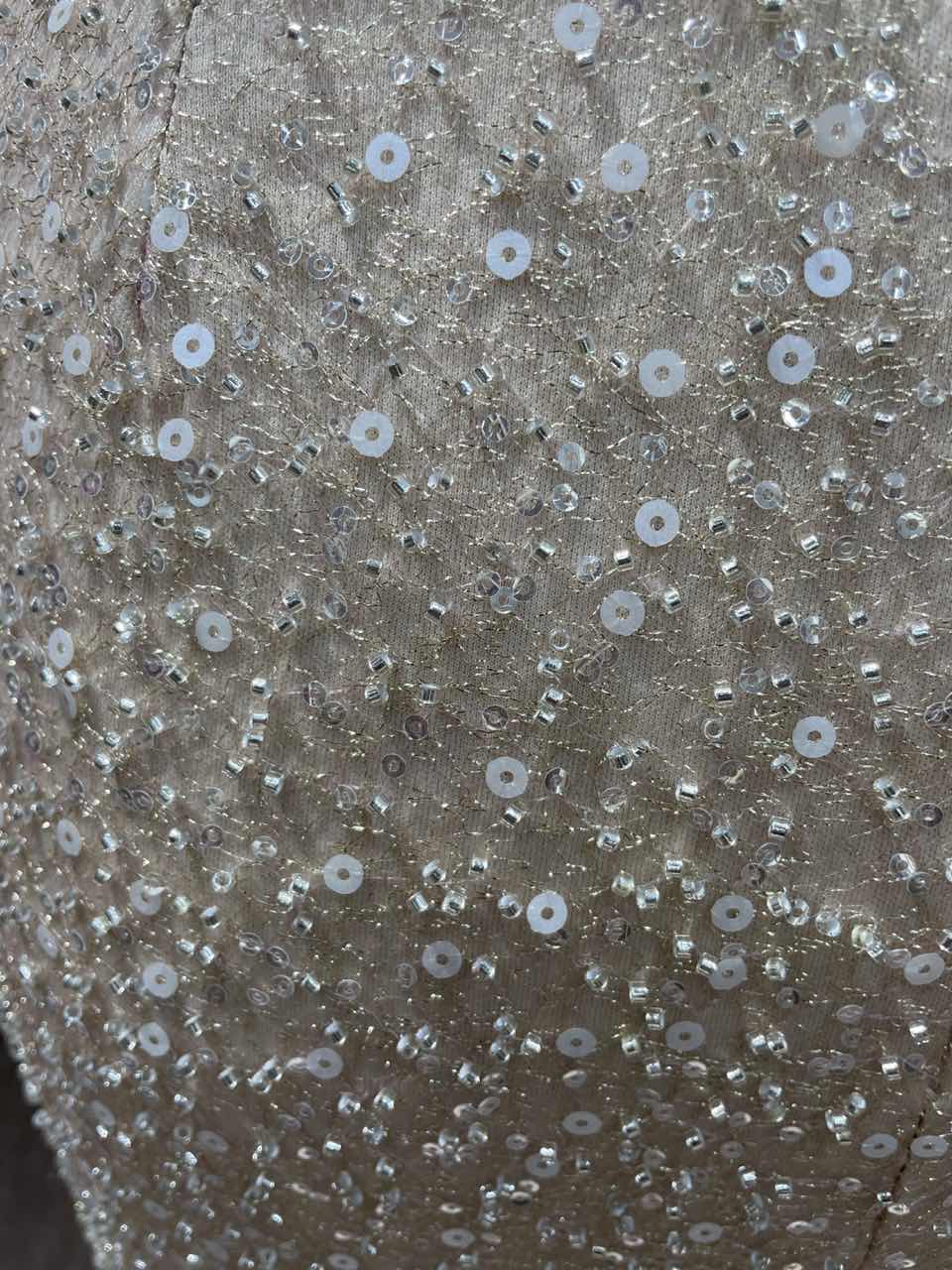 Champagne Scoop Sequined Column Long Evening Dresses with Sweep Train