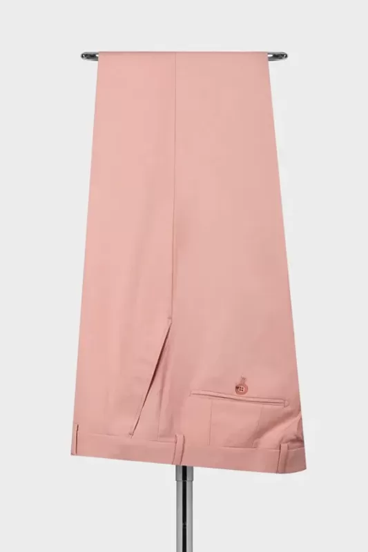 Charming Nude Pink Peak Lapel Double Breasted Prom Suit