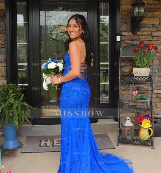 Satin Sequined Prom Dresse