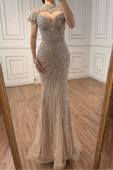 Charming Sleeveless Long Mermaid Formal Dress With Beading Vest