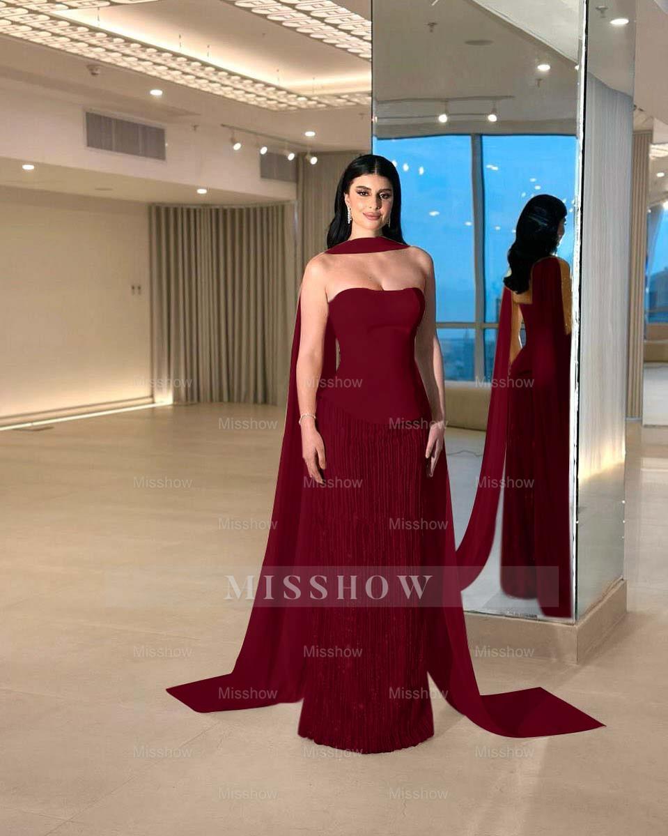 Charming Strapless Sleeveless Long Formal Dress With Beading Pleated