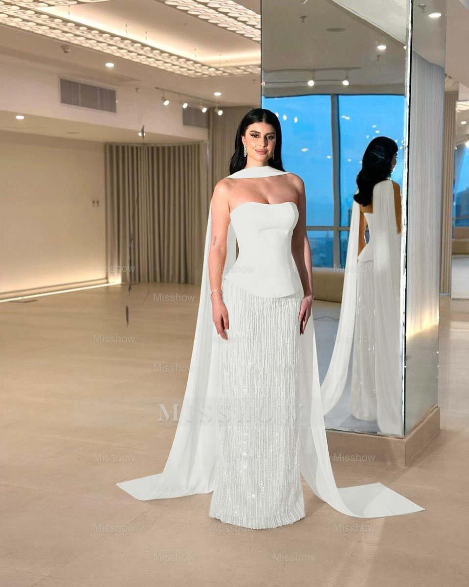 Charming Strapless Sleeveless Long Formal Dress With Beading Pleated