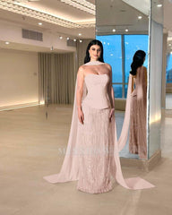 Charming Strapless Sleeveless Long Formal Dress With Beading Pleated