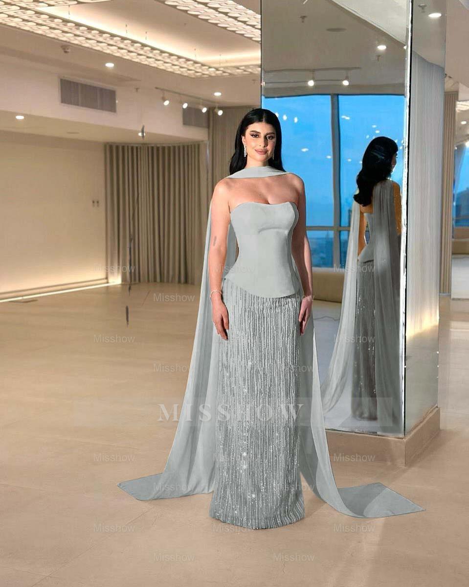 Charming Strapless Sleeveless Long Formal Dress With Beading Pleated