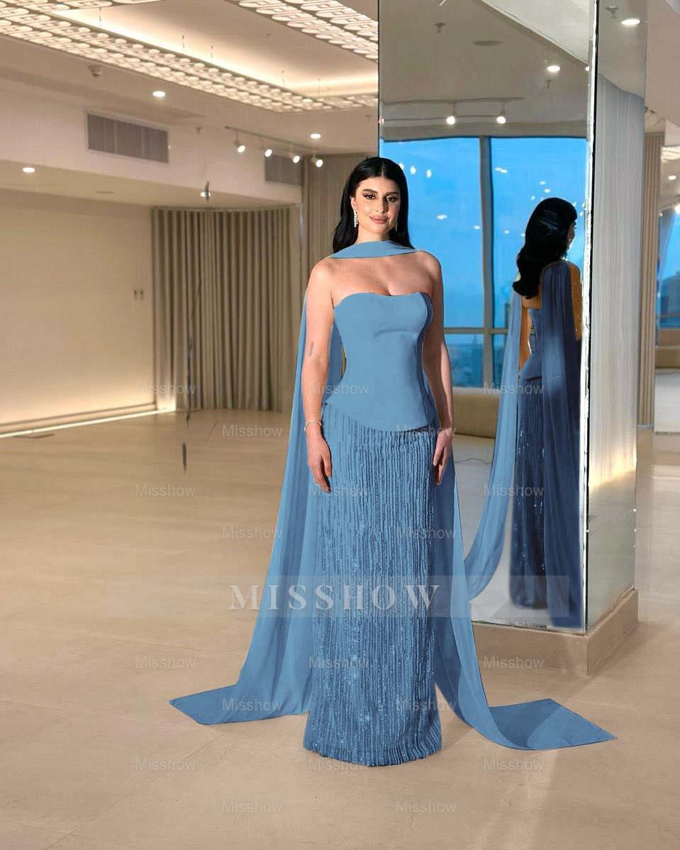 Charming Strapless Sleeveless Long Formal Dress With Beading Pleated