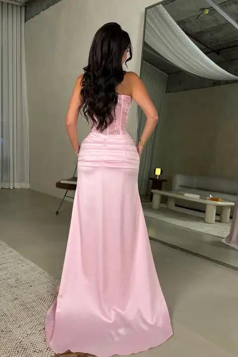 Charming Strapless Sleeveless Long Mermaid Formal Dress With Pleated