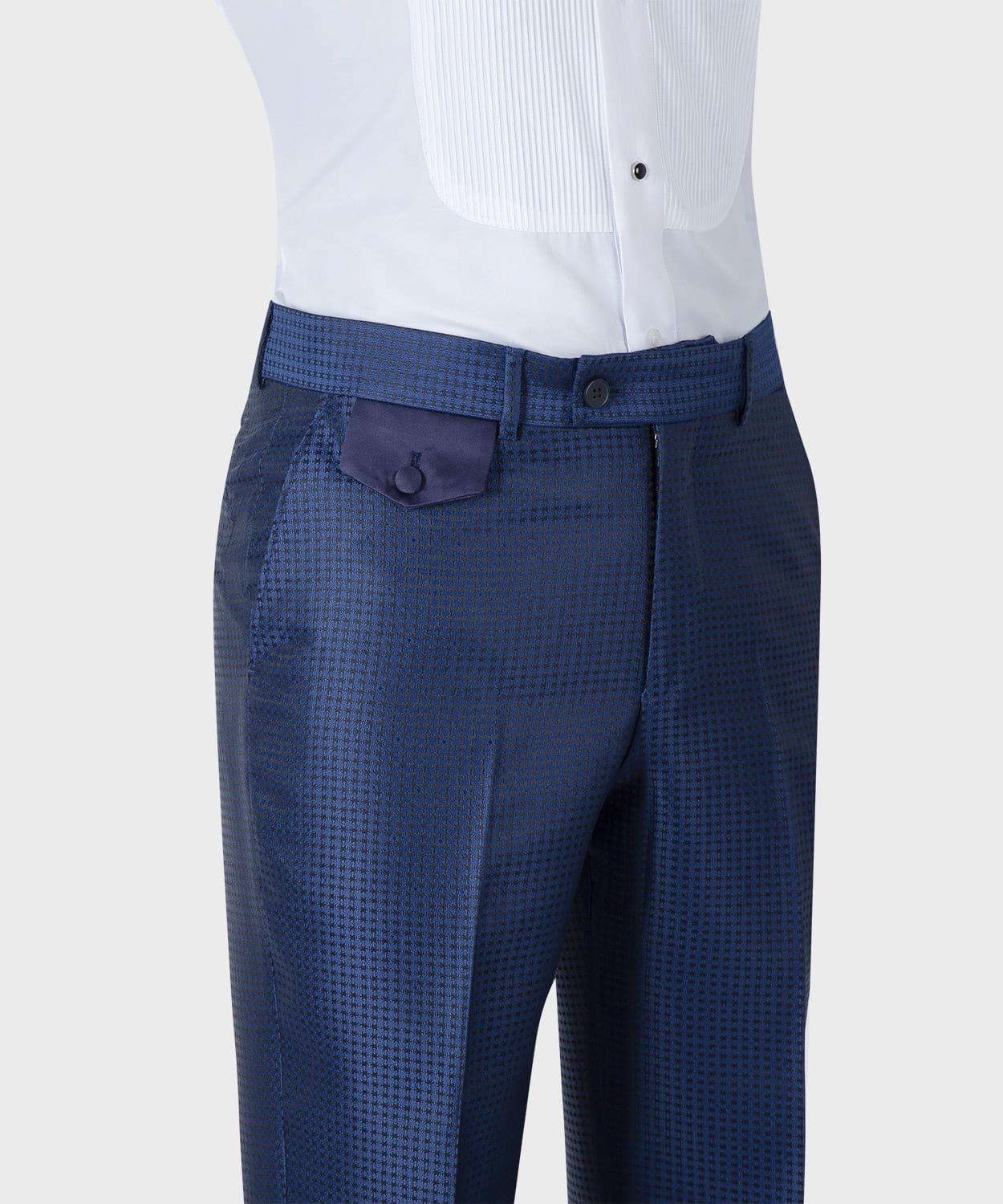 Chic Navy Double-Breasted Two-Piece Shawl Collar Wedding Suit