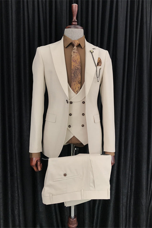Chic Peaked Lapel Three-Piece Prom Attire for Men