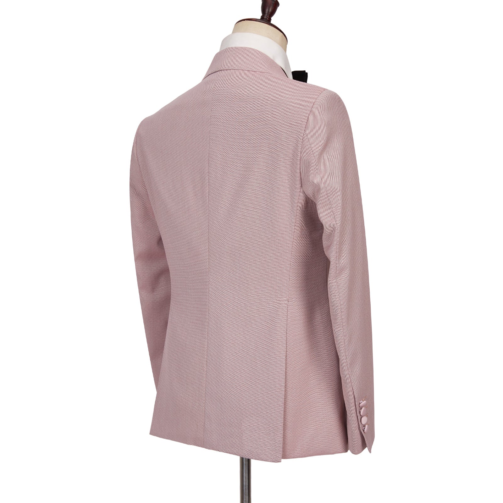 Chic Pink Double-Breasted Peaked Lapel Men’s Suit