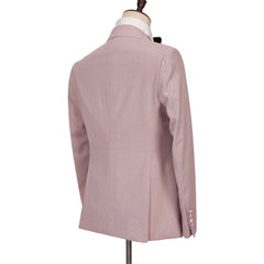 Chic Pink Double-Breasted Peaked Lapel Men’s Suit
