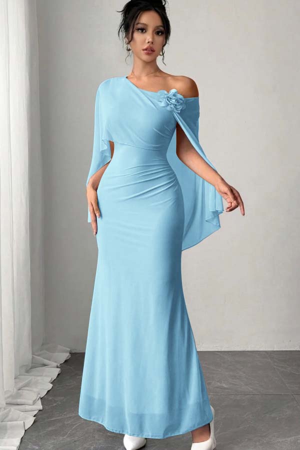 Chic Sleeveless Mermaid Long Formal Dress With Pleated Appliques