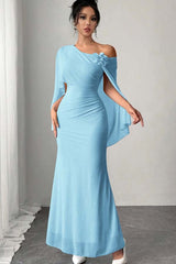 Chic Sleeveless Mermaid Long Formal Dress With Pleated Appliques