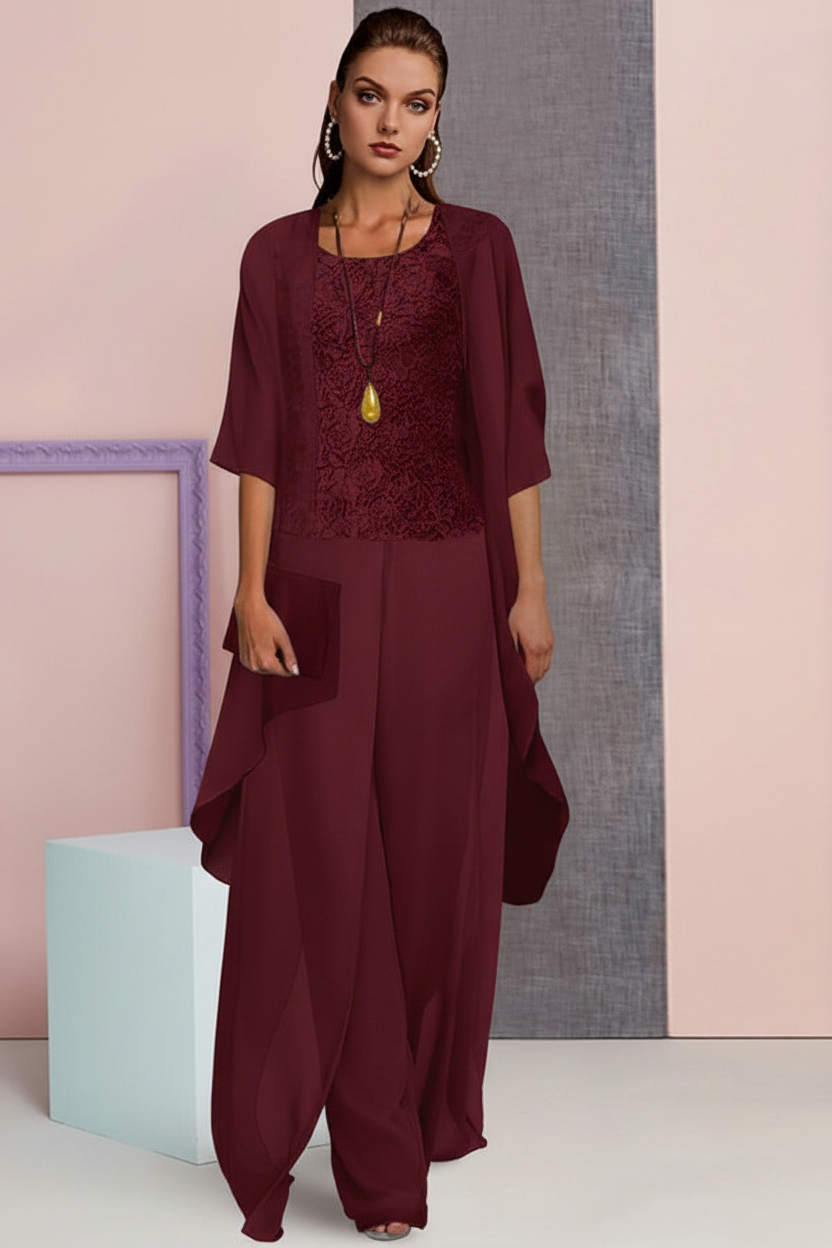 Chiffon Mother of the Bride Pantsuits with Jacket