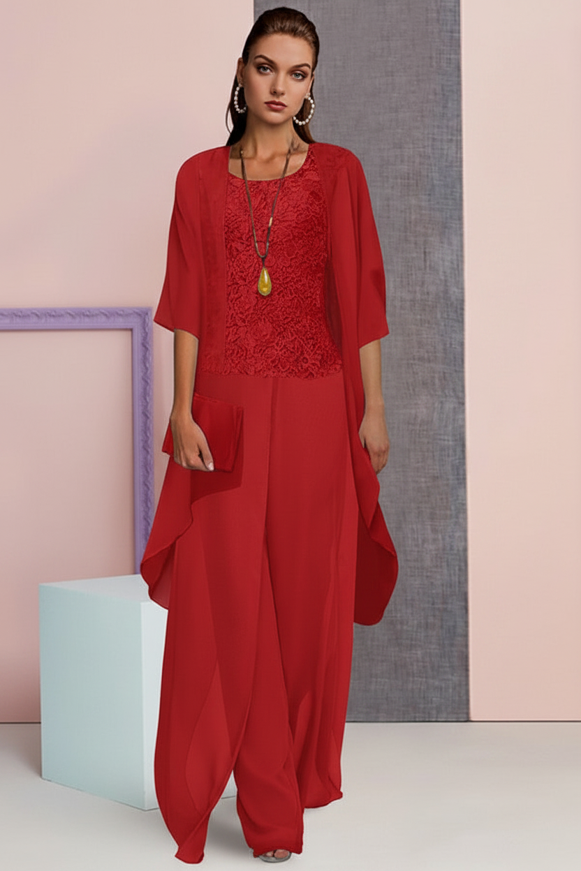 Chiffon Mother of the Bride Pantsuits with Jacket