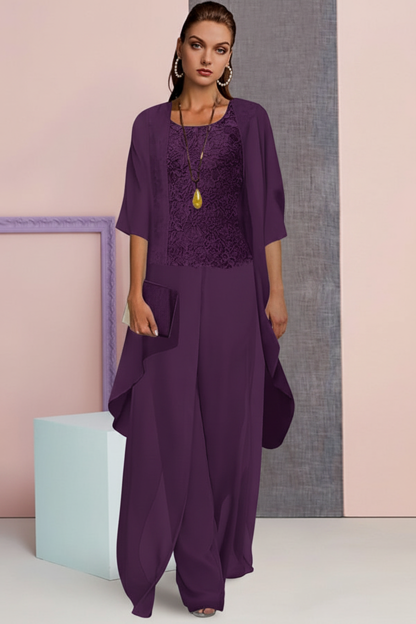 Chiffon Mother of the Bride Pantsuits with Jacket