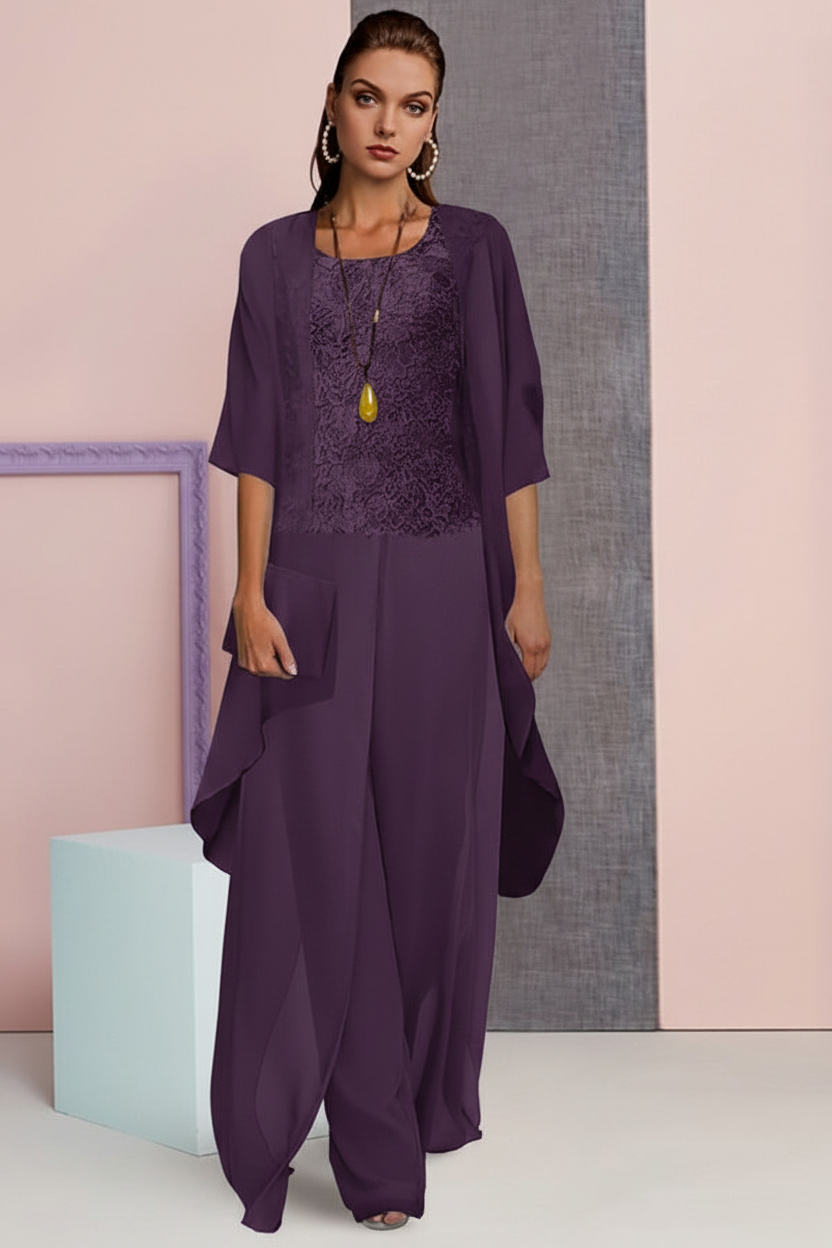 Chiffon Mother of the Bride Pantsuits with Jacket