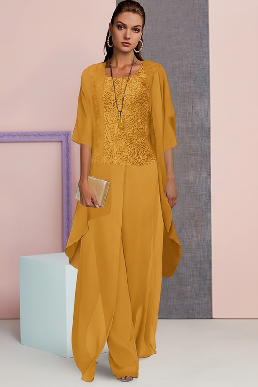 Chiffon Mother of the Bride Pantsuits with Jacket