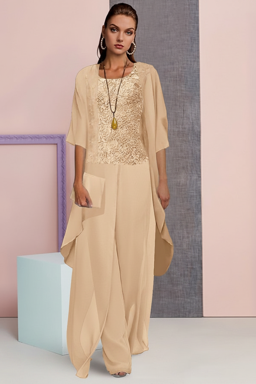 Chiffon Mother of the Bride Pantsuits with Jacket