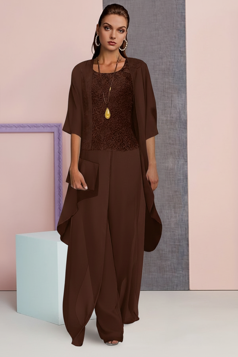 Chiffon Mother of the Bride Pantsuits with Jacket