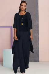 Chiffon Mother of the Bride Pantsuits with Jacket