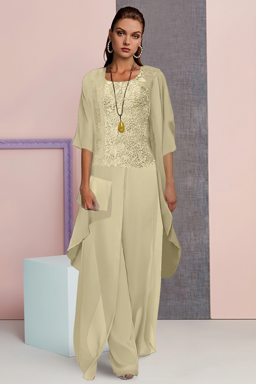 Chiffon Mother of the Bride Pantsuits with Jacket