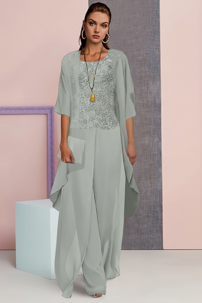 Chiffon Mother of the Bride Pantsuits with Jacket