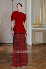 Chiffon Sleeveless Long Mermaid Formal Dress With Pleated Shawl