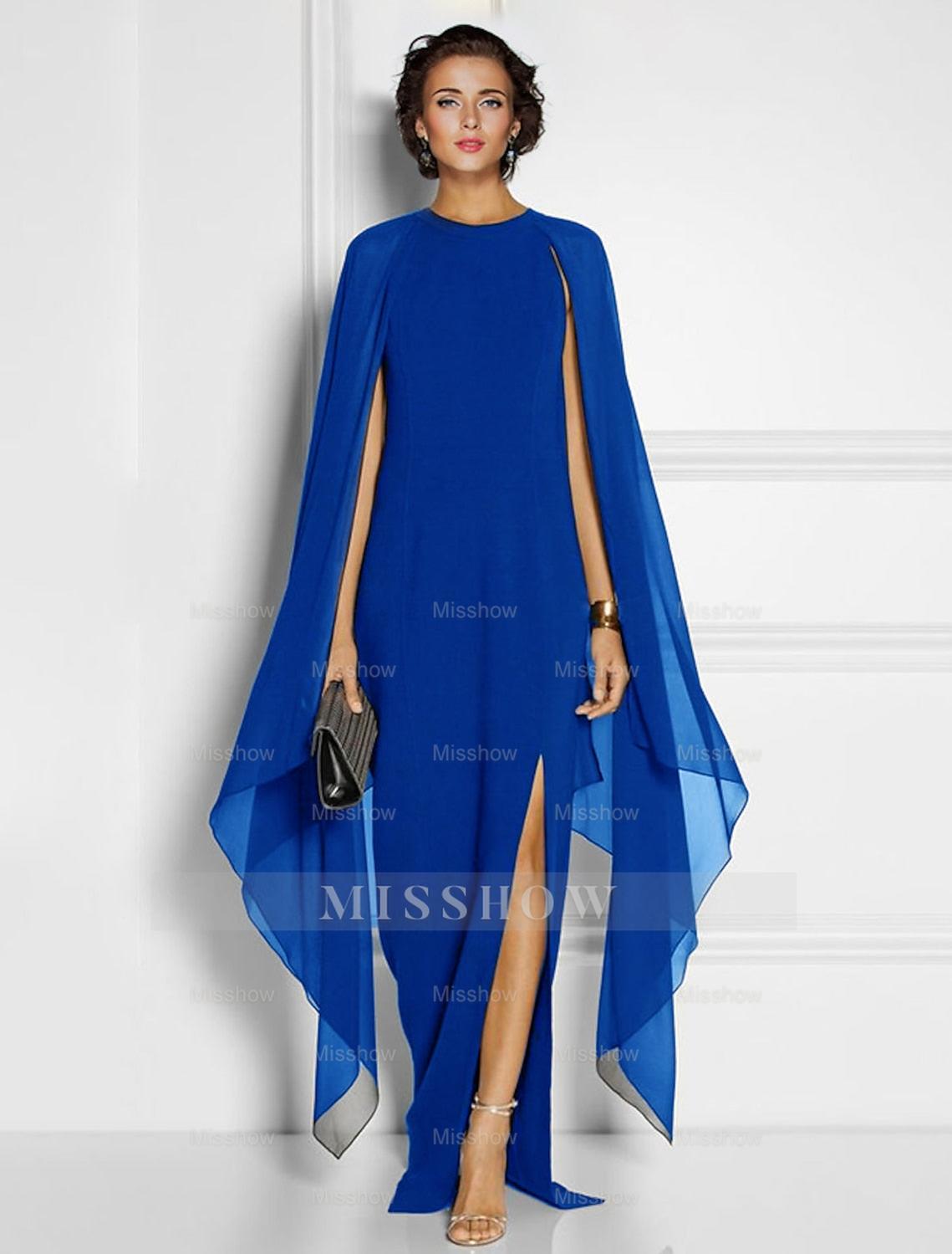 Chiffon Wedding Guest Dresses with Side Split in Sheath/Column Style