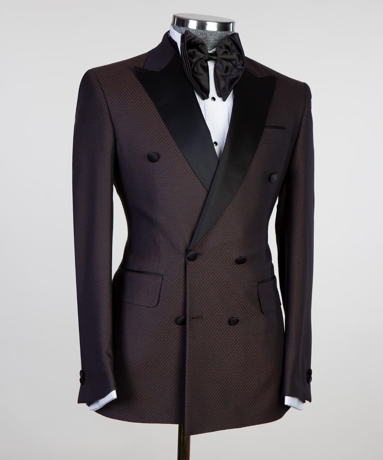 Chocolate Fashion Double-Breasted Two-Piece Prom Suit for Men