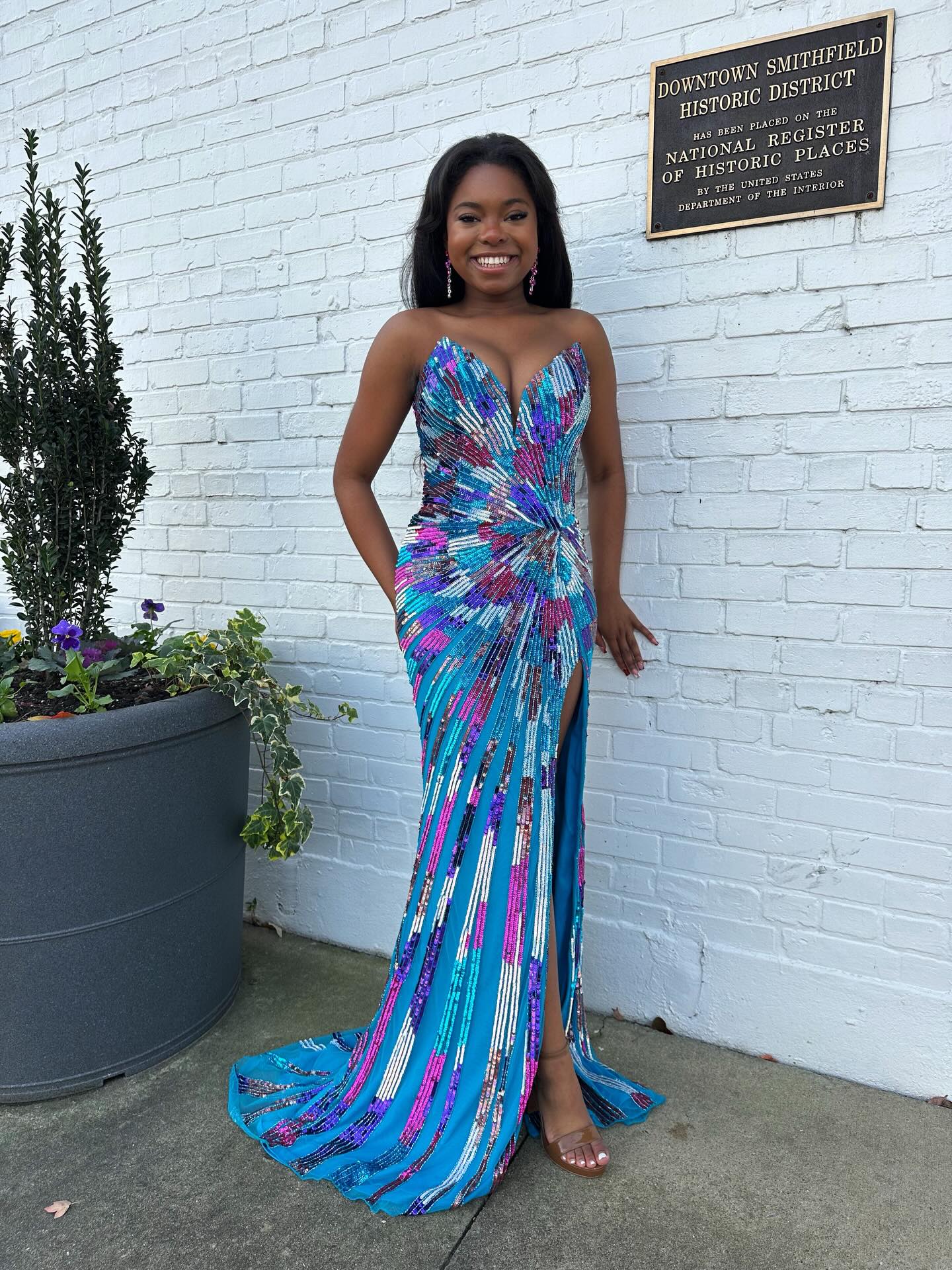 Peacock sweetheart beaded mermaid prom dress