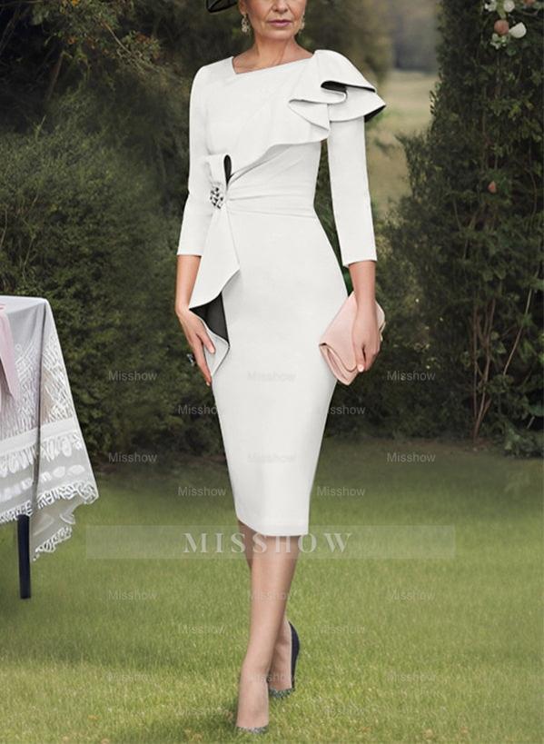 Column/Sheath Mother of the Bride Ruffled Dresses