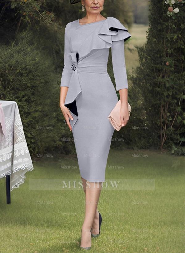 Column/Sheath Mother of the Bride Ruffled Dresses
