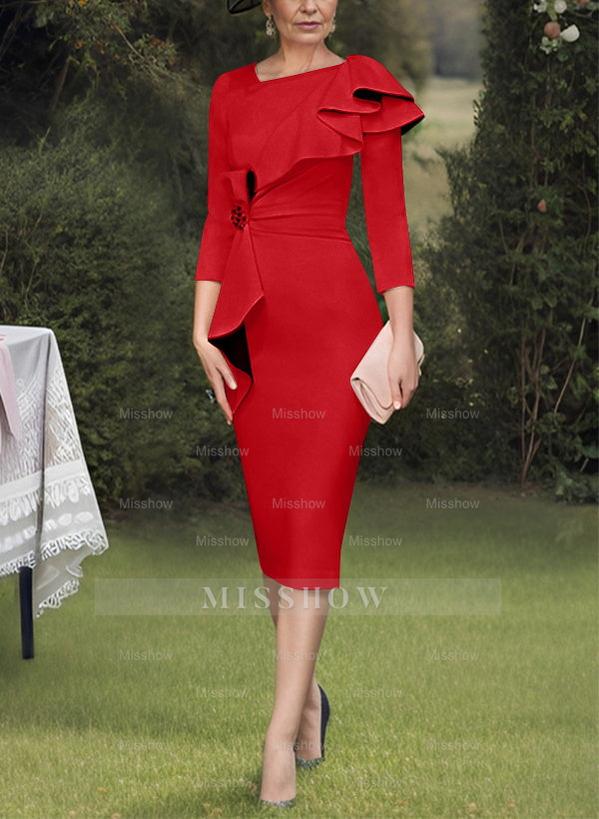 Column/Sheath Mother of the Bride Ruffled Dresses