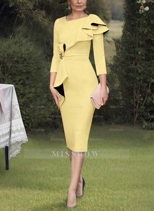 Column/Sheath Mother of the Bride Ruffled Dresses