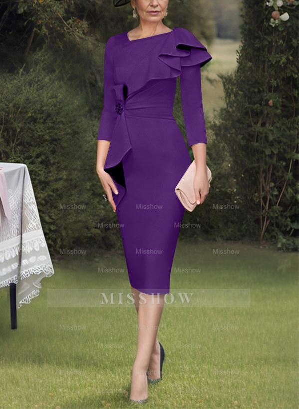 Column/Sheath Mother of the Bride Ruffled Dresses