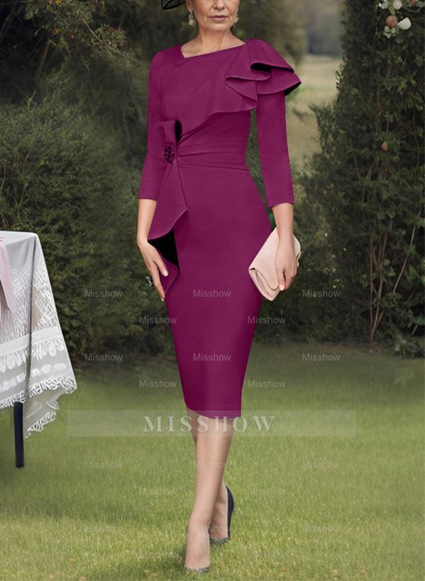 Column/Sheath Mother of the Bride Ruffled Dresses