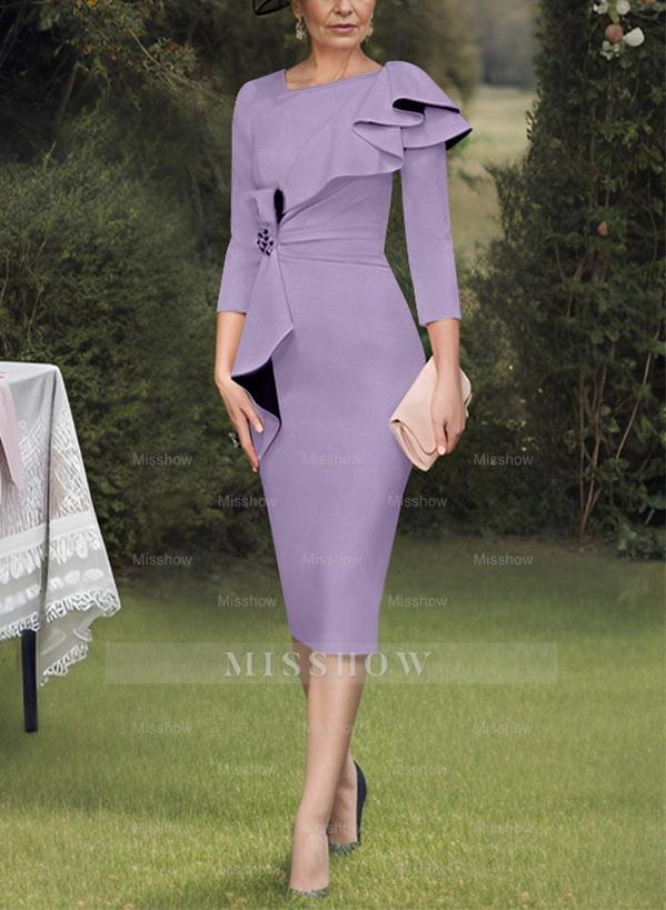 Column/Sheath Mother of the Bride Ruffled Dresses