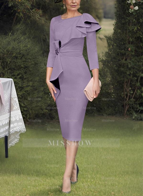 Column/Sheath Mother of the Bride Ruffled Dresses