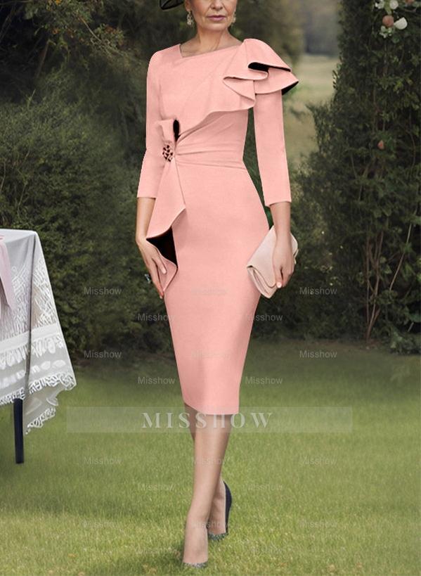 Column/Sheath Mother of the Bride Ruffled Dresses