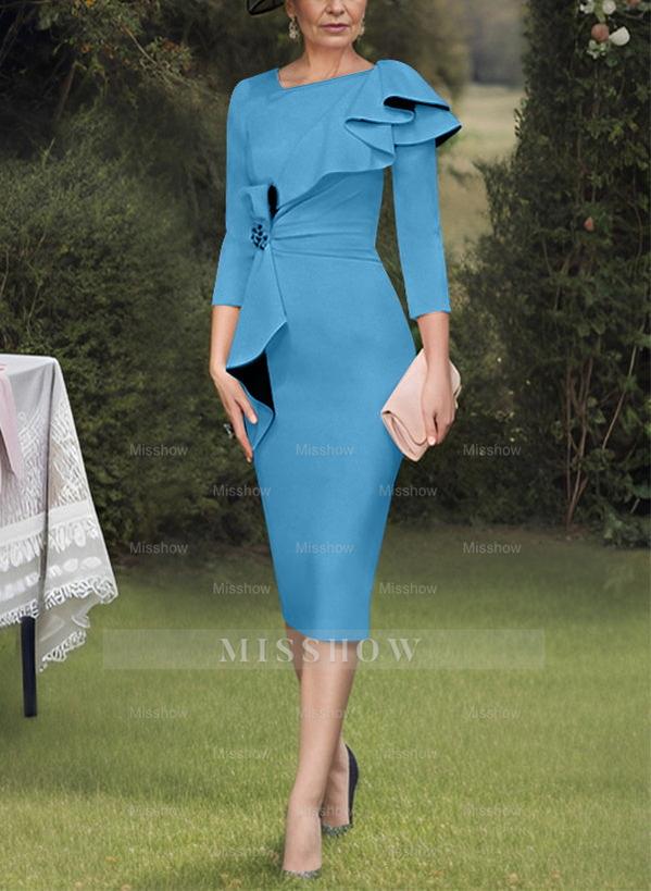 Column/Sheath Mother of the Bride Ruffled Dresses