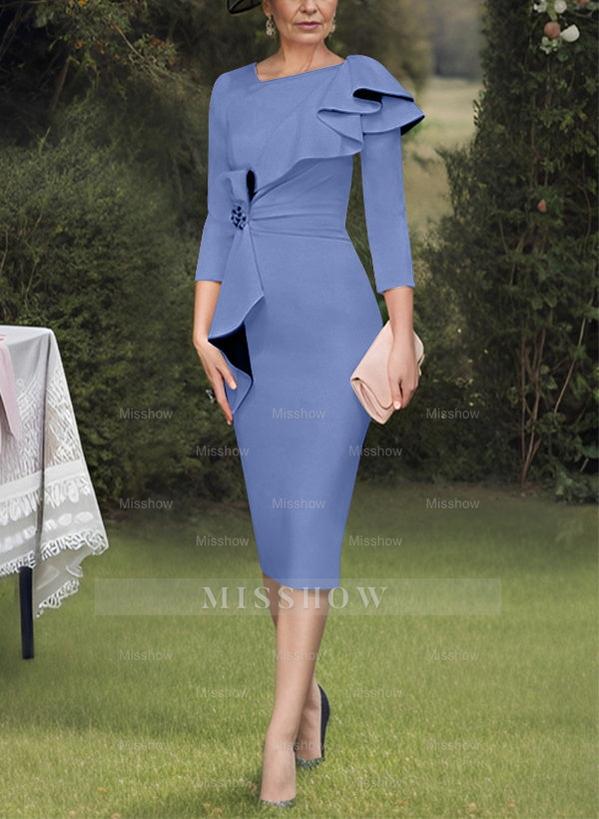 Column/Sheath Mother of the Bride Ruffled Dresses