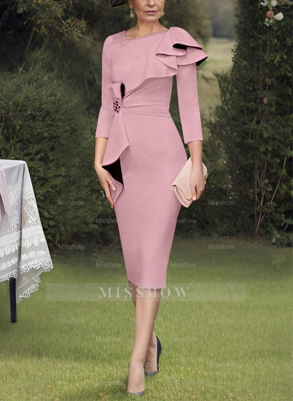 Column/Sheath Mother of the Bride Ruffled Dresses