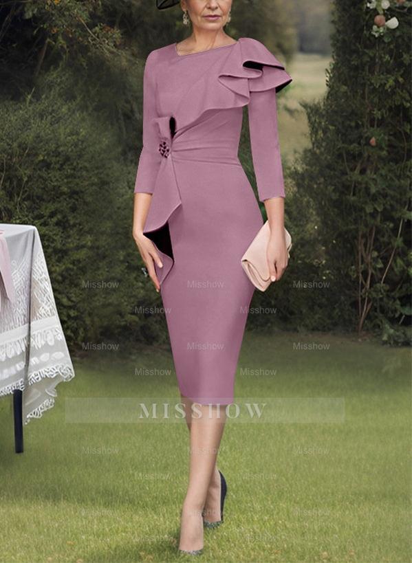 Column/Sheath Mother of the Bride Ruffled Dresses