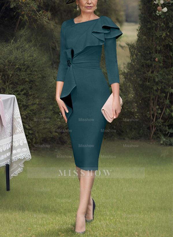 Column/Sheath Mother of the Bride Ruffled Dresses