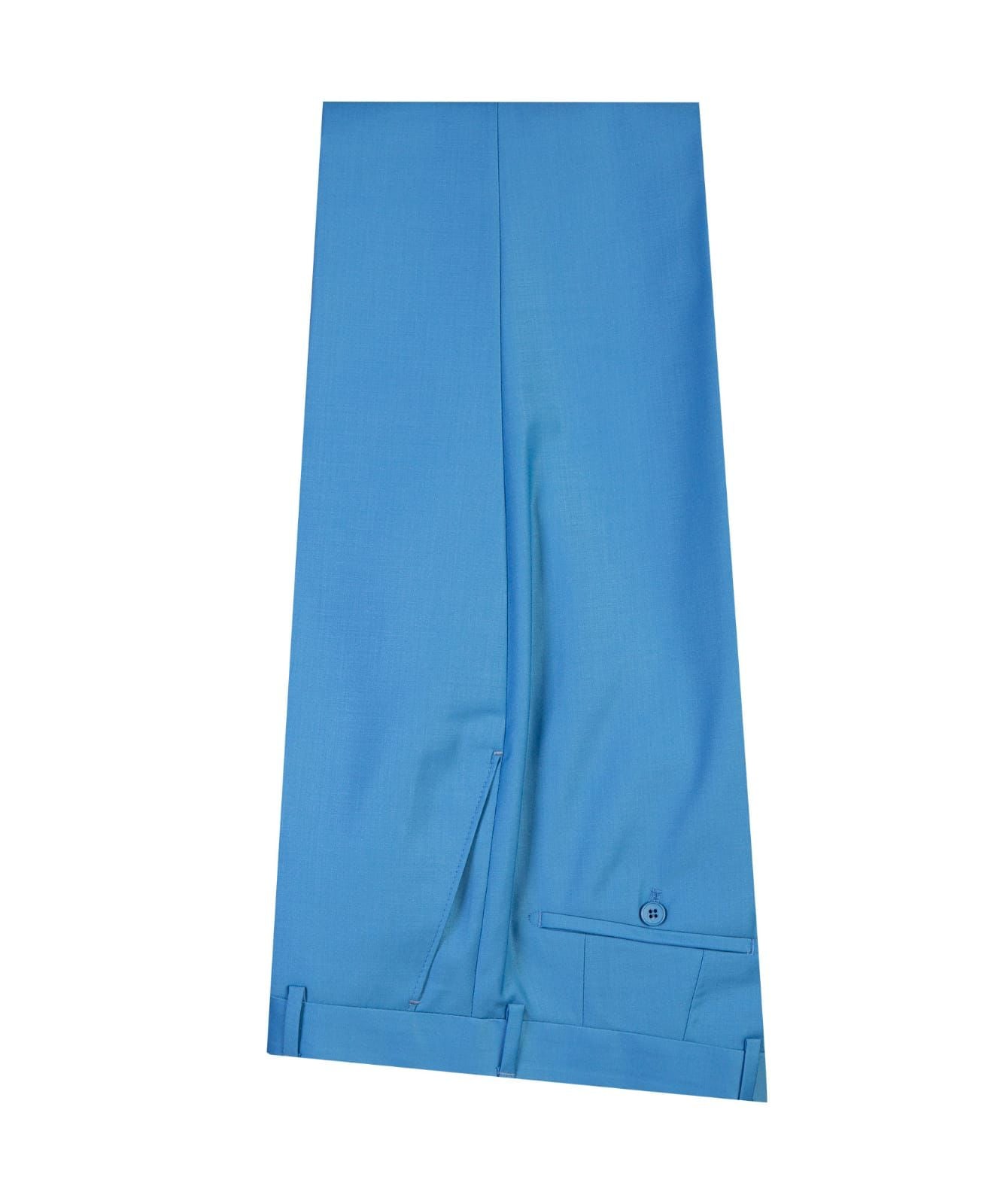 Contemporary Blue Peak Lapel Double Breasted Business Men’s Suits