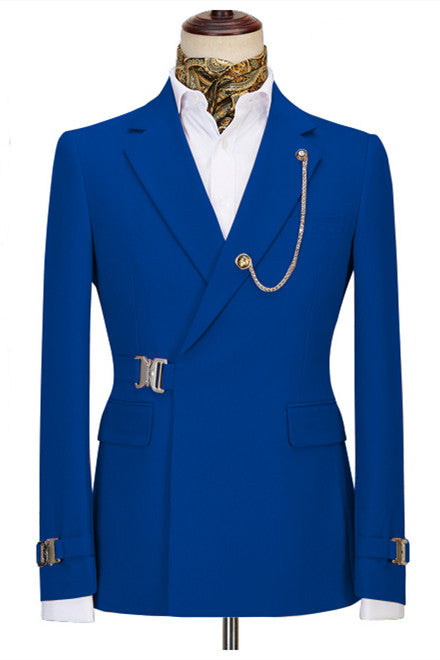 Dark Blue Notch Lapel Two Pieces Stylish Men’s Business Suits